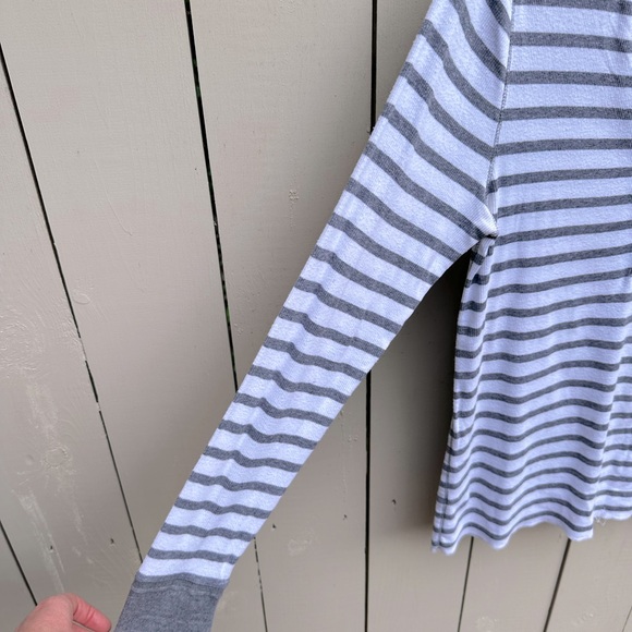 Ralph Lauren cotton button up grey and white striped top size L - Picture 7 of 7
